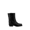 Valentino Garavani Women Biker Leather Boots With Iconic Studs In Black