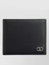 Valentino Vlogo Signature Billfold Black Leather Wallet In Black