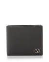 Valentino Vlogo Signature Billfold Black Leather Wallet In White