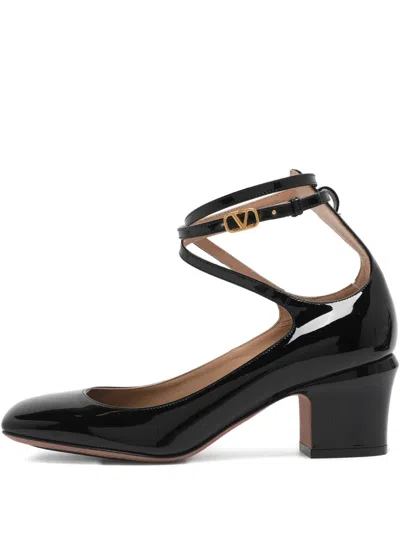 Pre-owned Valentino Garavani Square-toe Ankle-strap Pumps In Black
