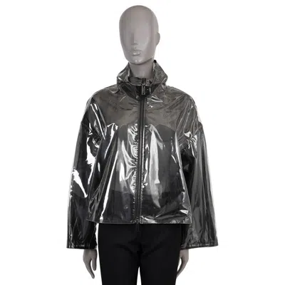 Pre-owned Valentino Black 2018 Clear Vinyl Jacket 42 L