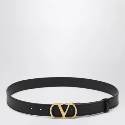 Valentino Garavani Black 3 Cm Vlogo Signature Leather Belt