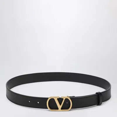 Valentino Garavani Valentino Black 3 Cm Vlogo Signature Leather Belt