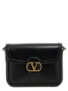 Valentino Garavani Black Shoulder Bag With Vlogo Detail On The Front In Leather Man In Black