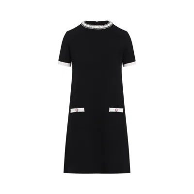 VALENTINO VALENTINO BLACK ACETATE MINI DRESS