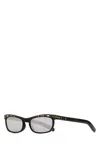 Valentino Rectangular Acetate Frame Sunglasses In Black