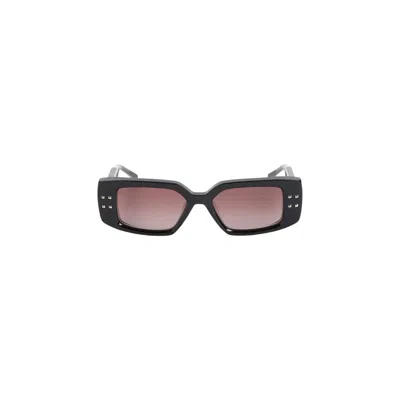 Valentino Black Acetate Sunglasses In Grey