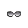 Valentino Black Acetate Sunglasses In Grey