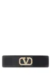 Valentino Black Acetate Vlogo Hair Clip In Nerooro18crystalsilvershade