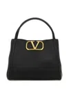 Valentino V Plaque Double Top Handle Tote In Black