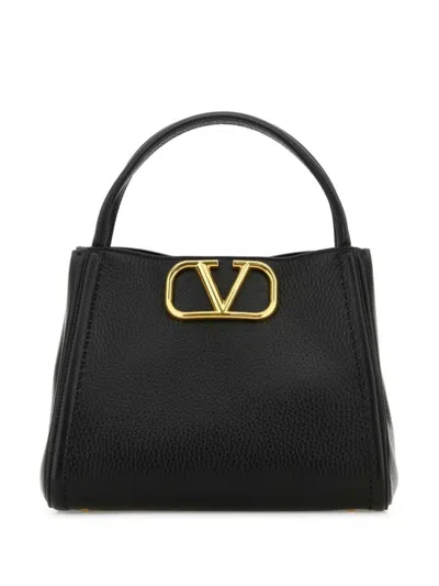 VALENTINO GARAVANI BLACK ALLTIME MEDIUM HANDBAG