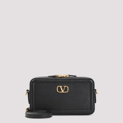VALENTINO GARAVANI BLACK ALLTIME MINI CROSSBODY BAG