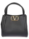 Valentino V Plaque Double Top Handle Tote In Black