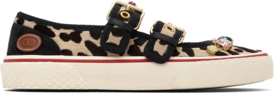 Valentino Garavani Dollyboard Leopard Printed Calf Hair Double-strap Sneakers In Multi