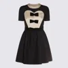 Valentino Double-bow Mini Dress In Wool