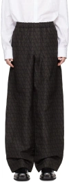 Valentino Black & Brown Toile Iconographe Trousers In Black