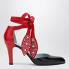 Valentino Garavani Foliefoliage Sandal With Color-block Design And Beaded Accents