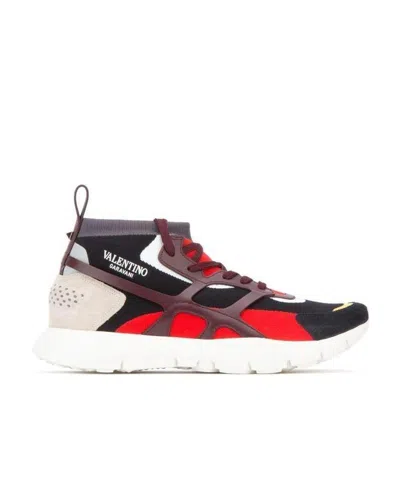 Valentino Garavani Black And Red Lace-up Daddy Shoes Sports Shoes In White