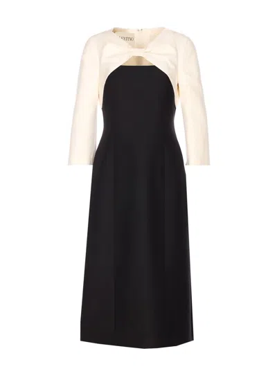 Valentino Black And White Midi Dress