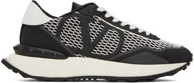 Valentino Garavani Black & White Netrunner Sneakers In 0ni Nero-bianco/nero
