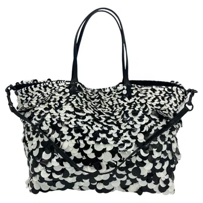 Pre-owned Valentino Garavani Valentino Black And White Paillette Sequin Tote