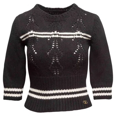 Pre-owned Valentino Black & White  Striped Sweater Size Us S