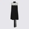 Valentino Embroidered Structured Couture Short Dress In Black