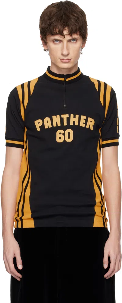 Valentino Panther 60 Half-zip T-shirt In Black