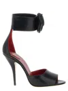Valentino Garavani Drip Rose Kidskin Sandal With Crystals 105mm Woman Black 39.5 In Black