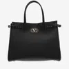 Valentino Leather Medium Antibes Shopping Bag With 2 Handles