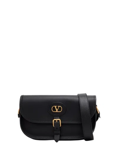 Valentino Garavani Antibes Leather Crossbody Bag Adjustable Strap In Black