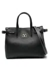 Valentino Antibes Small Leather Tote Bag In Black