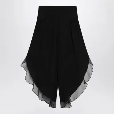 Valentino Black Balloon Trousers In Silk Women