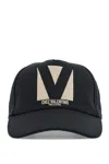 Valentino Garavani Black Baseball Cap With Butter Logo In Adjustable Cotton Women In Black
