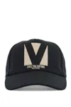 Valentino Garavani Black Baseball Cap With Butter Logo In Adjustable Cotton Women In Black