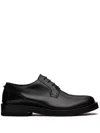 Valentino Derby Rockstud Essential Leather Lace-up Shoes In Animal Print