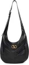 Valentino Black Boho Nappa Leather Tote In Black
