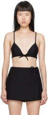 Valentino Black Bow Bra In 0no Nero
