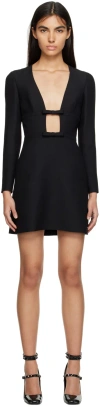 Valentino Bow-detail Mini Dress In 0no Nero
