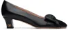 Valentino Bowow 45 Laminated Leather Pumps In 0no Nero