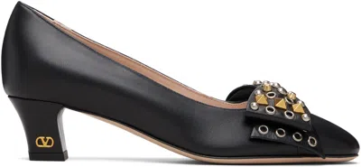 Valentino Garavani Black Bowow Kidskin Heels