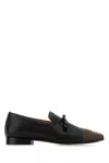 Valentino Two-tone Leather Loafers Tassel Detail In Black
