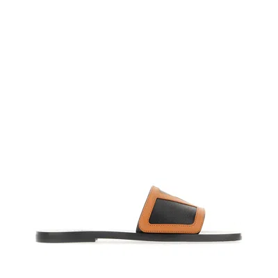 Valentino Garavani Black Brown Slippers