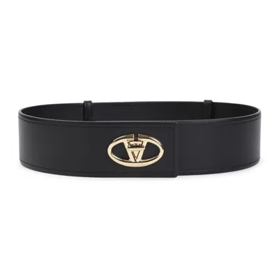 VALENTINO GARAVANI VALENTINO BLACK CALF LEATHER BELT