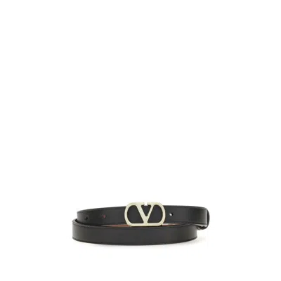 Valentino Garavani Black Calf Leather Bos Taurus Belt