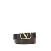 Valentino Designer Leather Belt Reversible Adjustable Length In Black