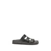 Valentino Studshield Calfskin Slides In Black