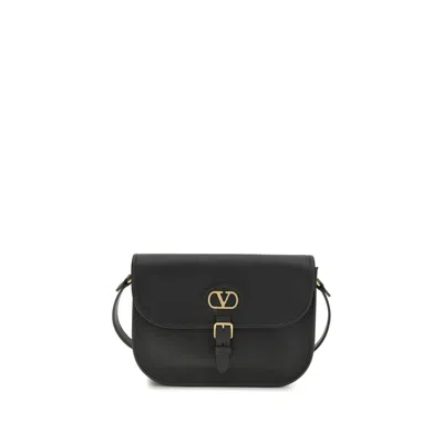 Valentino Garavani Antibes Leather Crossbody Bag Adjustable Strap In Black