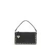 Valentino Rockstud Small Black Grainy Leather Crossbody Bag In Pattern