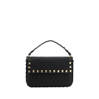 Valentino Garavani Black Calf Leather Bos Taurus Shoulder Bag
